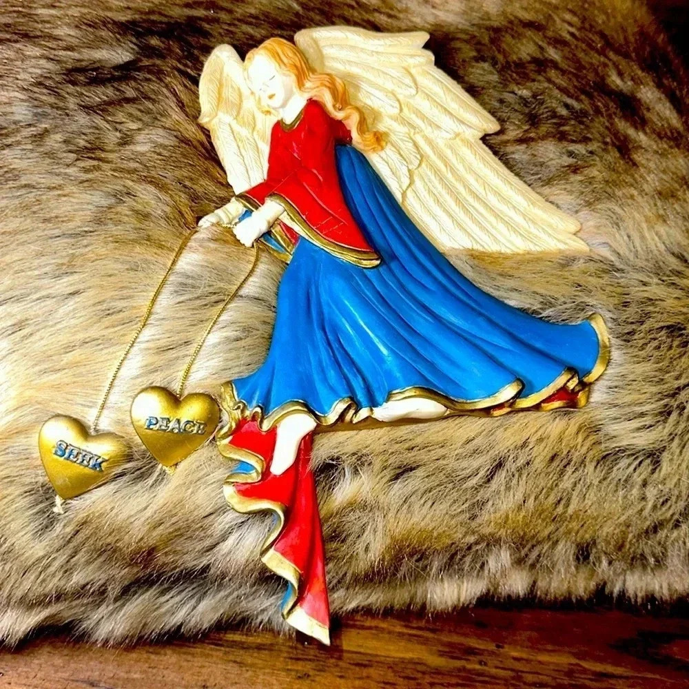 Seek Peace Door Frame Angel Peace Hearts Guardian Angel Trim Sitter Decor Accent